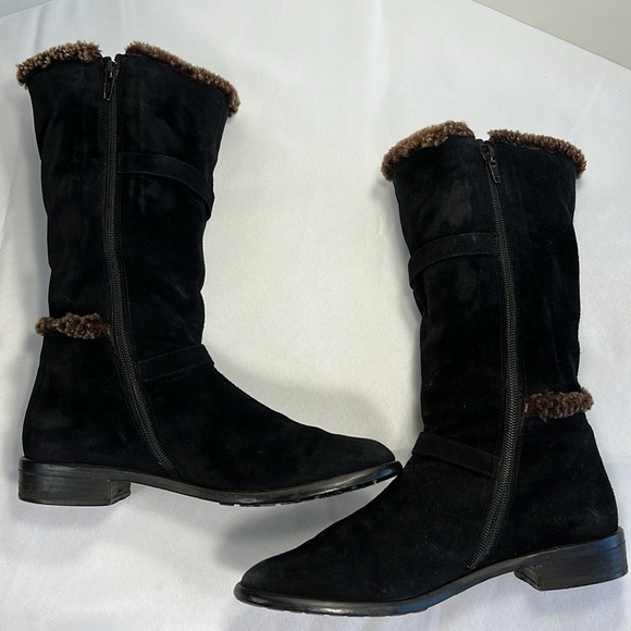 Stuart Weitzman Mid-calf Suede Moto Boots, Women’s 7.5 - Picture 9 of 13